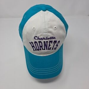 NBA Charlotte Hornets Hat OSFA Basketball Fan Gear Cotton Adjustable Teal White